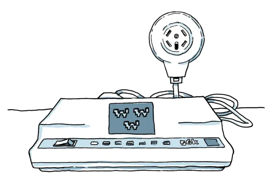 Tecknad bild på Internet Museum