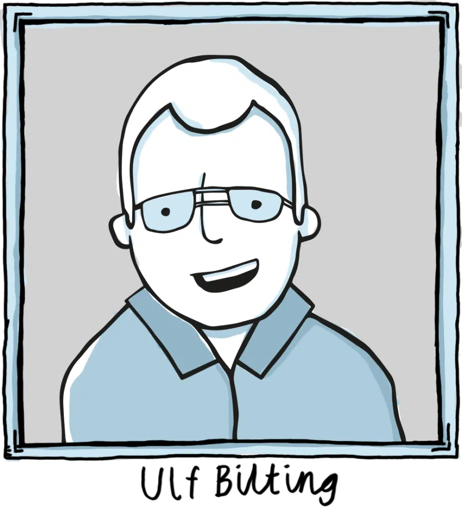 Tecknad bild på Ulf Bilting