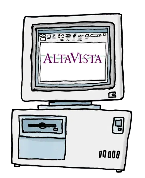 Tecknad bild på AltaVista