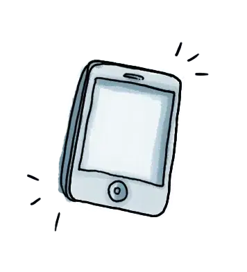 Tecknad bild på iPhone