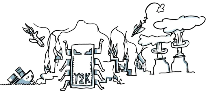 Tecknad bild på Millenie Buggen