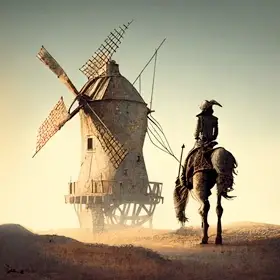 Bilden som kan accosieras med 'Handling' från boken 'Don Quijote' 