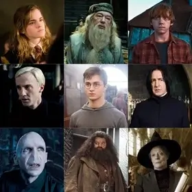 Bilden som kan accosieras med 'Karaktärer' från boken 'Harry Potter' 