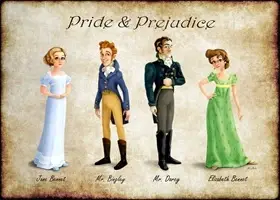 Bilden som kan accosieras med 'Karaktärer' från boken 'Stolthet och Fördom' 
