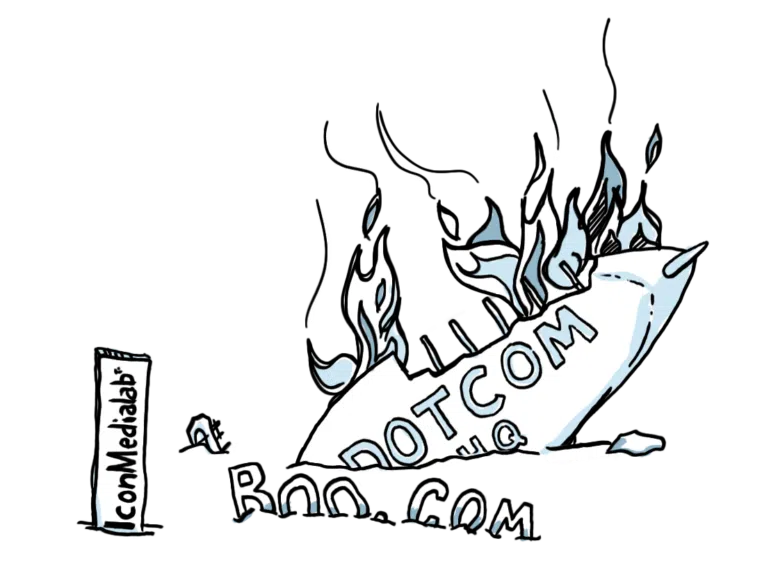 flygplan med texten dotcom krashar